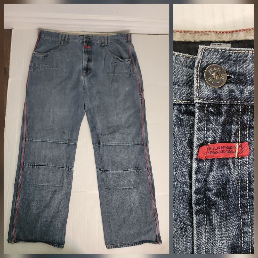 Vintage Le Jean De Marithe Francois Girbaud Jeans Sz 42x34 Baggy Wide Leg